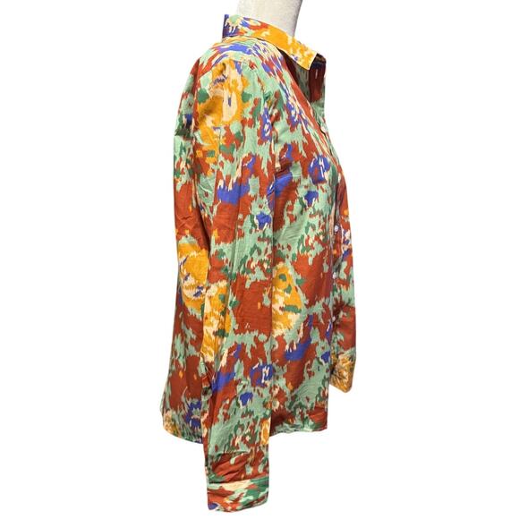 Sézane Pierro Shirt – Antique Flowers – Size 36 (S) Cotton Floral Elevated Basic - Picture 3 of 7